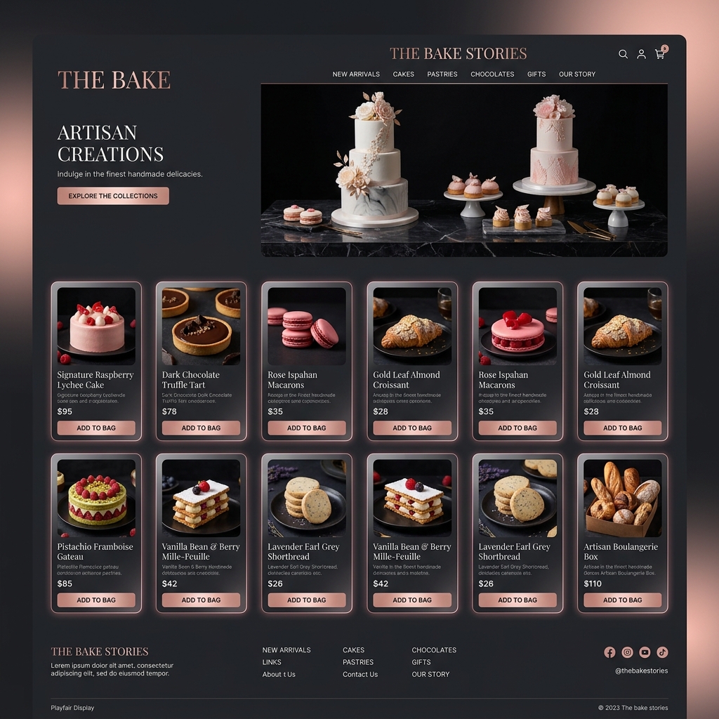 The Bake Stories — Premium Pink E-Commerce by Evolnex